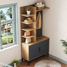 Kleiderschrank-Set mit Schuhfach, Regalen und Haken - Inklusive verstellbaren Trennwänden