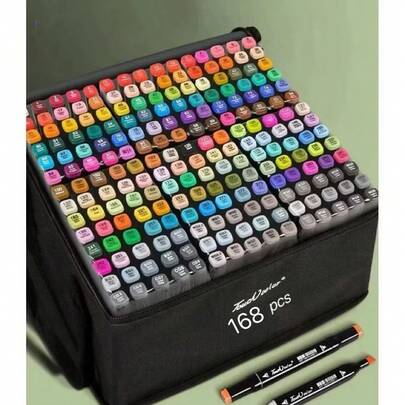 Conjunto de Canetas Marcadoras 24/36/48/60/80/100/120 de Ponta Dupla, Volta às Aulas