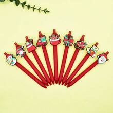 Weihnachts-Kugelschreiber mit PVC-Soft-Gummi-Patch, süßer Stil Schüler Schreibtisch Geschenk Kugelschreiber