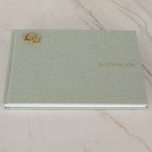 Beautiful Linen Wedding Guest Book For Your Wedding Reception - Simply Elegant Guestbook To Sign In And Add Photos - The Perfect Baby Shower Guest Book And Addition To Your Big Day - Sage Green - 查看 9