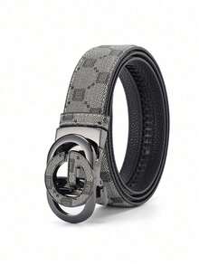 حزام حفلة الشارع للرجال، موضة عصرية راقية جديدة، إبزيم أوتوماتيكي أنيق بطبعة حرفية، مقاوم للبلى بنمط قماش مقلد، حزام بنطلون متعدد الاستخدامات، طراز عتيق ريفي، ملابس حضرية خريفية/شتوية كلاسيكية، هدية عيد الميلاد اليومية للرجال والصديق