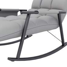 Fotel bujany HOMCOM, fotel relaksacyjny z podnóżkiem, regulowanym oparciem do 120 kg, z mikrofibry w kolorze szarym, z kieszenią boczną dla dodatkowego komfortu