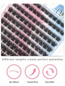 13 Rows Of 156 Lash Clusters, Fully Curled Lashes, Single Length, Suitable For DIY At Home. Natural-Looking False Eyelash Clusters, Lashes, Single Lashes, False Eyelashes. Dense And Curled Lash Clusters, Suitable For Daily Use.Reusable DIY Eyelash Extensions, Suitable For Beginners To Make At Home, A Gift For Women And Girls - D - Xem 4