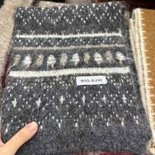 Weihnachts-Wolle-Winter-Schal |   Fair-Isle-Muster |   Warme Strickung mit Kaschmir |   Damen Herren
