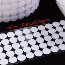 100 piezas/50 pares, 200 piezas/100 pares, 1000 piezas/500 pares de Cierres de gancho y bucle de nailon adhesivos por ambos lados de 2 cm/0.78 pulgadas, en blanco y negro, adecuados para el aula, la oficina, el hogar, de forma redonda, 2 piezas como 1 set