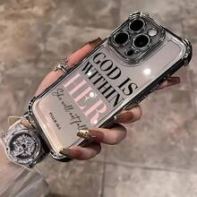 Funda de Teléfono Estética con Citas Cristianas y Poemas Rosados para iPhone 16, 15, 14, 13, 12, 11 Pro Max, X, XR, XS Max, 8, 7 Plus - Funda Transparente Suave a Prueba de Golpes - Colores mixtos 1 - Ver 5