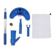 Pool Vacuum Suction Tool with Brush Portable Telescopic Rod Plastic Pool Vacuum Jet Cleaner for Spa Center Fountain US Standard - Azul - Ver 6