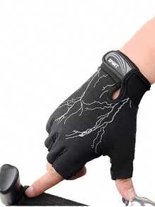 1 Đôi Găng tay nửa ngón thể thao đạp xe ngoài trời cho nam - màu đen - Xem 1