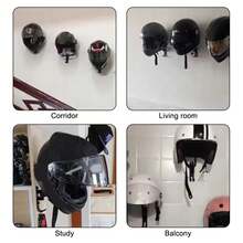 Giá treo mũ bảo hiểm đa năng gắn tường dễ dàng lắp đặt Móc treo mũ bảo hiểm xe máy Phụ kiện Moto Móc treo mũ bảo hiểm - màu đen - Xem 5