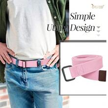 JASGOOD Men Canvas Double Ring Belt Plus Size Men Cloth Casual Belt For Jeans Pants{"Color_name":"Pink","Size_name":"FitsWaistSize28\"-32\""} - 多色25 - 查看 4