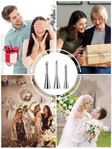 1 cái/3 cái Đầu phun kem trang trí, Đầu phun kem trang trí dài bằng thép không gỉ, Dụng cụ trang trí bánh ngọt nhỏ, Đầu phun kem làm bánh, Đầu phun kem bằng thép không gỉ, Đầu phun kem trang trí cho làm bánh, Đầu phun kem trang trí, Đầu phun kem trang trí dài bằng thép không gỉ - Nhiều màu - Xem 9