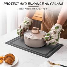 Washable Vinyl Placemats Set Of 4 For Indoor/Outdoor Use - H-simple Style-black - View 5