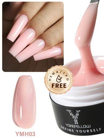 YOKEFELLOW NO TPO NO HEMA 15g Nagelförlängningsgel Jelly Rosa nagelgel Nagelkonstdesign Nagelförlängningsgel För nagelförlängning Helårsgel Färg & Långvarig nagelförstärkare Nagelförstärkning Salongsnagel Enkel gör-det-själv-manikyr Hemma För Kvinnor 15g 0.5oz Och Som Skolpresent