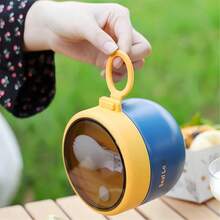 1 pieza Taza de avena, Taza adelgazante, Taza de leche, Taza de desayuno, Taza de ensalada, Adecuada para la escuela, picnic, aplicable para sopa, avena, leche de soja, ideal para el hogar, viajes y uso al aire libre, herramienta de cocina esencial