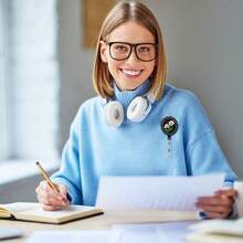 1pc Flower Pattern Retractable Clip-On ID Badge Holder For Teachers And Students - Multicolor - View 3