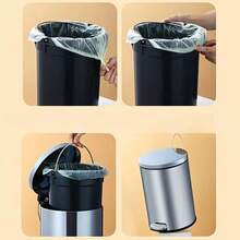 Stainless Steel Trash Can With Tread Cover, Silent Operation, No Need For Batteries, Polished Surface, Simple Cylindrical Design, Suitable For Bedrooms, Kitchens, Living Rooms, Bathrooms, Offices, Sturdy And Durable, Multifunctional Recycling Container - Multicolor - View 6