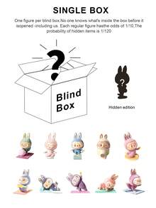 Pop Mart 100% 正品 Pop Mart Labubu THE MONSTERS 懒人瑜伽系列公仔密封盒（1 个盲盒） - 彩色 - 查看 3