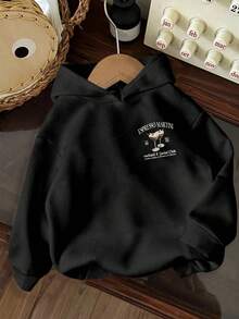 ESPRESSO MARTINI Club Graphic Sweatshirt, Women's Long Sleeve Casual Pullover Sweatshirt With Pockets, Fall Back To School Clothes - Black - View 2