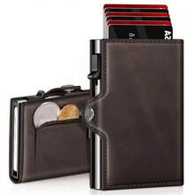 Ví đựng thẻ tín dụng chống trộm RFID OBCREATOR - Ví đựng thẻ tự động bật lên bằng hợp kim nhôm, khóa cài nút bấm, hộp đựng thẻ đa chức năng, có thể đựng thẻ tín dụng, thẻ ghi nợ và thẻ ID, thiết kế màu đen thời trang, bảo quản thẻ an toàn, ví đựng thẻ tối giản, bền bỉ. - Nhiều màu - Xem 12