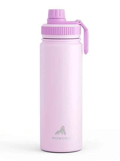 18/26/40盎司不锈钢保温运动水瓶，带吸管盖和提手，宽口双层防漏设计，保冷24小时，保温12小时