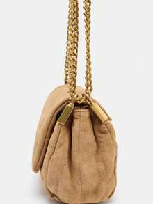 Túi đeo vai da lộn thời trang dành cho nữ, túi đeo chéo mini nhiều lớp bằng vải nhung mềm mại có khóa bấm từ tính, bạn đồng hành hoàn hảo cho áo khoác mùa thu/đông, lựa chọn hàng đầu cho túi xách nữ vào mùa thu/đông - màu nâu - Xem 6