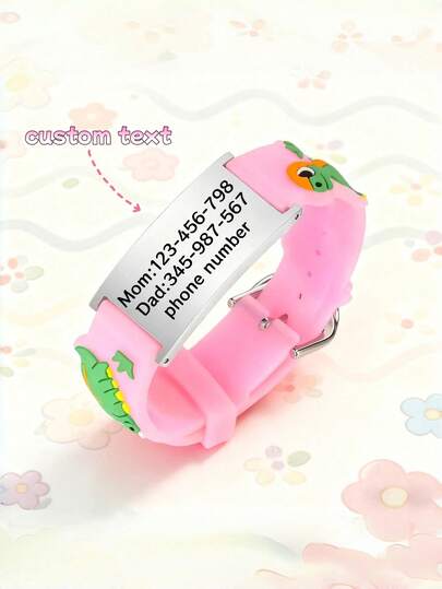 Customizable Waterproof ID Wristband (With Name, Date & Number) | Personalized ID & Silicone Emergency Contact Wristbands – Perfect Christmas Gifts For Sons & Daughters