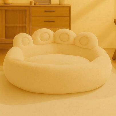Bear Paw Plush Pet Bed XL – Cosy Calming Donut Cuddler For Dogs And Cats, Deep-Sleep Wraparound Cushion Nest With Cute Ears And Paw-Print Detail, Thick Padding And Supportive Bolsters, Anti-Slip Base, Removable Washable Cover, All-Season Indoor/Outdoor Pet Sofa Mat For Puppies Kittens And Senior Pets