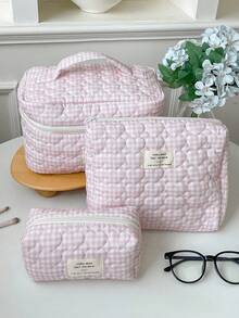 1件/套 格子图案可爱化妆包套装 便携旅行化妆包 化妆品收纳包 首饰收纳包 多功能收纳包 女士手拿包 带拉链封口 可收纳化妆品、刷子、护肤品、手机、零钱、小物件 化妆包 护肤包 家居装饰 伴娘礼物 妈妈礼物 生日礼物 教师礼物 送朋友的礼物 返校礼物 旅行必备 邮轮必备 宿舍必备 房间装饰 - 彩色 - 查看 1