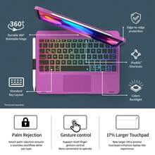 Keyboard Case For IPad 10th Generation&IPad 11th(A16,2025),IPad Air 11(M3,M2/IPad Pro 11 Inch Keyboard,360°Swivel,7 Use Modes,Rainbow Backlight - Màu tím tươi sáng - Xem 2