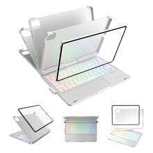 Keyboard Case For IPad 10th Generation&IPad 11th(A16,2025),IPad Air 11(M3,M2/IPad Pro 11 Inch Keyboard,360°Swivel,7 Use Modes,Rainbow Backlight - Bạc - Xem 6