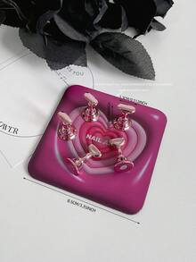 Decoraciones de arte de uñas, cruzada de alta demanda de mariposas, corazones y formas geométricas de colores con base metálica magnética, soporte de exhibición de arte de uñas coreano, accesorios de fotografía, manualidades DIY