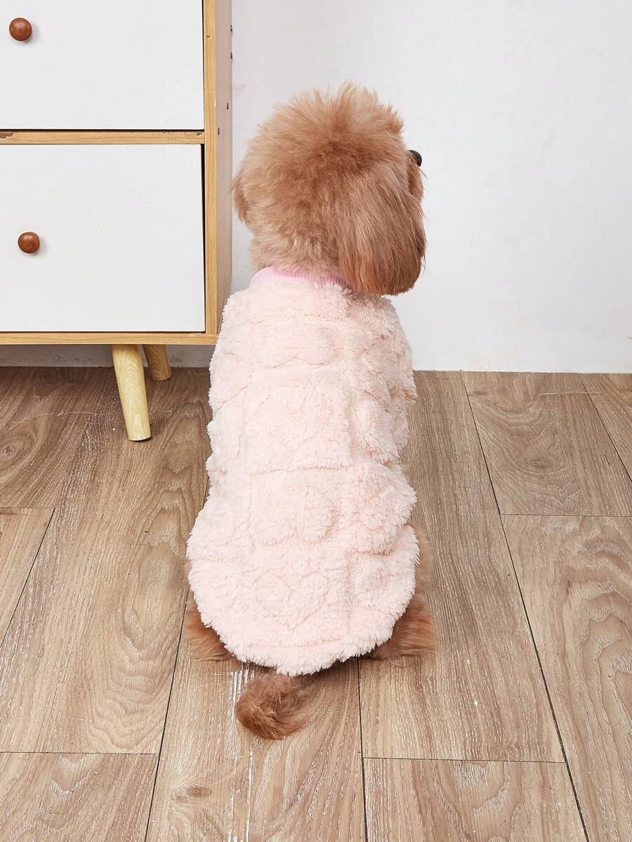 1件寵物連帽衫 貓狗通用 3D愛心圖案 秋冬款 毛絨寵物衣服 貓衣服 狗衣服 - 彩色 - 查看 1