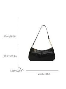 Nuevo bolso de mano de moda con decoración de bolsillo doble, adecuado para fiestas, salidas, vacaciones, compras y uso diario, puede almacenar monedas, teléfonos, también adecuado como bolso de trabajo para oficinistas, estudiantes universitarios y trabajadores de oficina, elegante bolso de señora