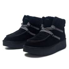 Skechers 女士休闲鞋，KEEP COZY 女士休闲冬靴，麦穗图案+鞋带设计，柔软舒适的高帮羊毛靴，169142-BBK - 全黑色 - 查看 3