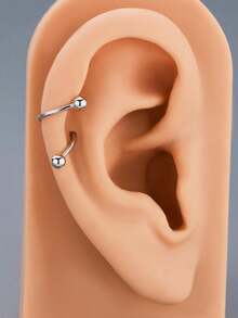 CIZME 1PC Cartilage Earrings For Women Men 16G Stainless Steel Silver Earring Rook Piercing Jewelry Curved Barbell Helix Daith Earrings Spiral Twisted Stud Earrings Butterfly Moon Star Flower Ear Piercing Jewellery For Helix Cartilage Tragus For Woman Man Daily Wear Woman Gift