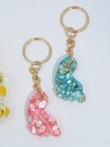 1pc Butterfly & Flower Keychain, Simple & Versatile Gift For Women - Butterfly Flowers - View 8