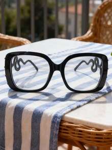 1pc Snake Street Copper Alloy Women's Flat Glasses, All Season