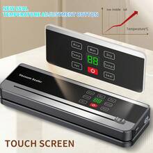 Multifunktionell helautomatisk matförslutare, bärbar trådlös vakuumförslutare med manuell start/paus, digital laddningsdisplay, integrerad snackspåsförslutare, långsiktig matförvaring för hemmet, kompakt och lättanvänd design lämplig för kök och utomhuspicknick, USB-laddningsbar, temperaturreglerbar - Silver - Visa 4