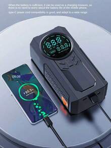 8000mAh Portable Car Jump Starter, 5-In-1 Tire Inflator With Digital Air Compressor, LED Display, USB Charging, Multi-Function Emergency Flashlight, Outdoor Sports Wireless Air Pump, LED Lighting - Multicolor - View 11