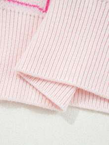 Pull avec imprimé nœud et fer à cheval, vêtements d'hiver pour femmes - Rose bonbon - Voir 5