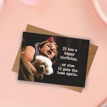 بطاقة عيد ميلاد فيلم الرعب الاحتفالي: إنه يضع المرطب - مثالية له أو لها أو لأي شخص لديه حس للدعابة