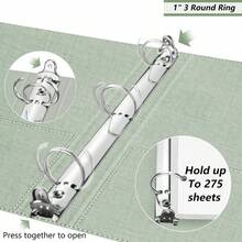 - Carpeta organizadora de 3 anillos de 2.54, con portapapeles, 5 separadores con bolsillo, carpeta plstica, 18 etiquetas para divisores y porta bolgrafo diseo Black Weeds, tamao carta - Sauge + 1 pulgada (tamaño carta) - Ver 4