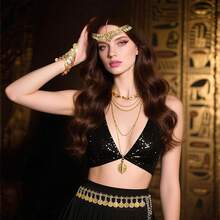 LaVenty Accessori per costumi egiziani, copricapo da cobra egiziano, polsini con serpente, braccialetti con serpente a spirale, medusa serpente per Halloween - Multicolore - Visualizzare 8