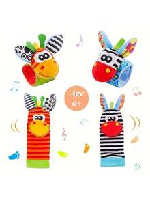 4 Stücke Baby Rassel Spielsachen, Rassel Set, Baby sensorische Spielsachen, Fuß-Finder Socken Armband Rassel, Weihnachts-, Oster- oder Geschenke zur Geburt, Baby Armband Rasseln, Neugeborene > Spielsachen, Baby Socken Spielsachen