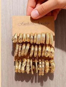 2-30 piezas Pendientes de resina con forma de gota de agua geométrica dorada de moda, accesorio versátil adecuado para uso diario y festivales de mujeres, gran regalo para familiares y amigos