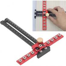 Gabinete Hardware Jig Manija Punzón Localizador Taladro Guía Perforación Madera Plantilla Espigas Herramienta Cajón Puerta Ayudas Instalación Soporte Ajuste Precisión Montaje Fijación - 1 - Ver 2