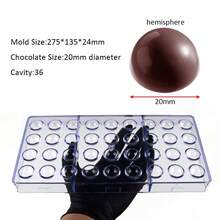 polycarbonate chocolate mold 2.7cm sphere shape mold for candy bonbons bar sweet baking professional mould bakery acrylic confectionery utensils - Clear - View 11