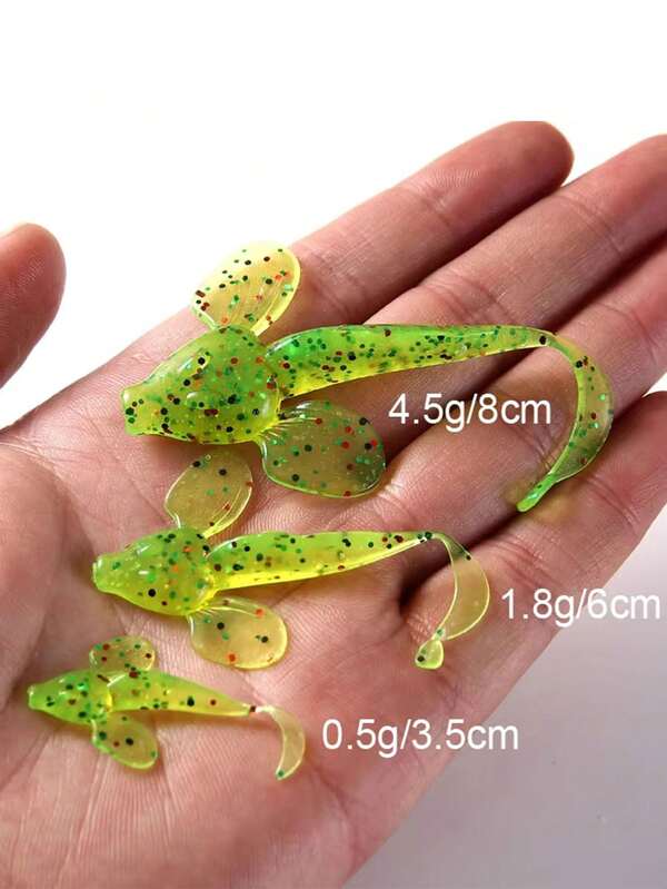 Packaged With 5 Pieces Of 8cm Tube-Tailed Fish, Ladyfish, Lure Soft Fish Single Tail Worm Soft Bait, Biomimetic Bait, And Realistic Fishing Lures