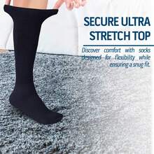 Mens Diabetic Over The Calf Socks Knee Premium Cotton High Socks - 藏蓝色 - 查看 6