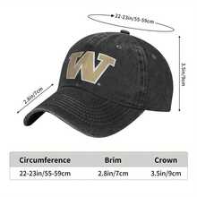 Elite Authentics Washington Huskies Icon Officially Licensed Pullover Hoodie Denim Baseball Cap Sun Hat - đen - Xem 7